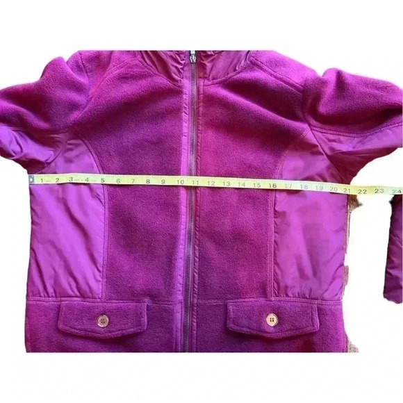 WOMEN’S STYLE & CO FUCHSIA FLEECE HOODED JACKET• SIZE M•SIDE SEAM POCKETS• - Picture 13 of 13